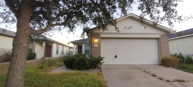 2518 Skyview Cove Ct, Houston, TX 77047 - ranch-style house featuring brick siding, concrete driveway, an outdoor structure, and a garage