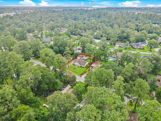 407 Gamewood Dr, Spring, TX 77386 - aerial view of property's location with property boundaries highlighted and a forest