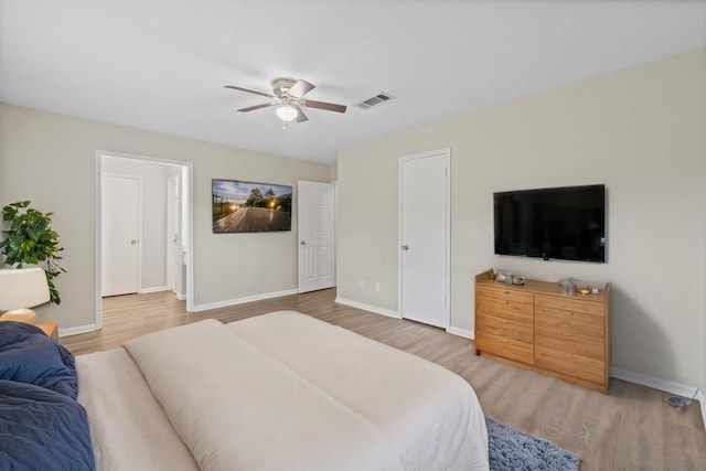 407 Gamewood Dr, Spring, TX 77386 - bedroom featuring light wood-style floors and ceiling fan