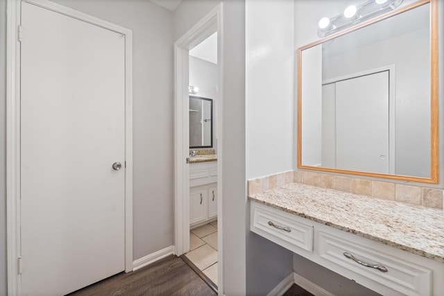 407 Gamewood Dr, Spring, TX 77386 - bathroom with vanity and wood finished floors