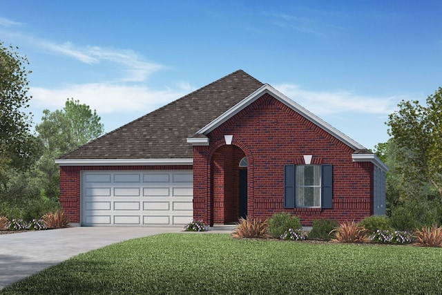 660 Imperial Loop, Alvin, TX 77511 - view of front of property featuring brick siding, concrete driveway, and a front lawn