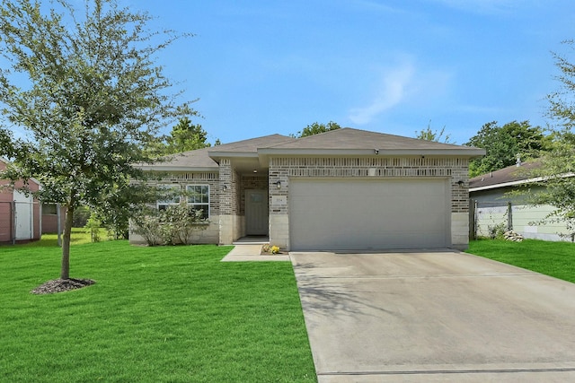 3534 Cork Dr, Houston, TX 77047 - ranch-style house featuring brick siding, a garage, and concrete driveway