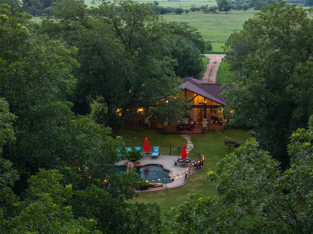 194 2 Mile Ln, Smithville, TX 78957 - aerial view of property and surrounding area featuring a pool