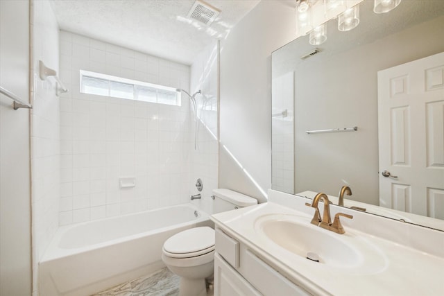 12319 Georgetown Park Ct, Houston, TX 77058 - full bathroom with vanity, shower / bath combination, and a textured ceiling