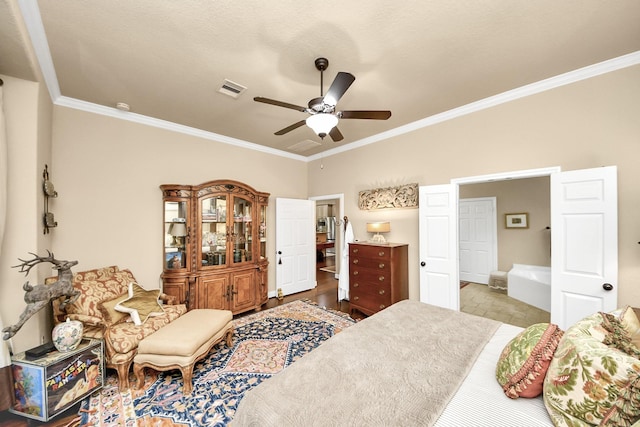 9419 Pecos Pass Ct, Cypress, TX 77433 - bedroom with crown molding and ceiling fan