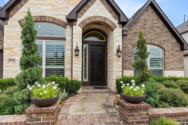 19219 Spotted Bass Ln, Cypress, TX 77433 - property entrance featuring brick siding and stone siding
