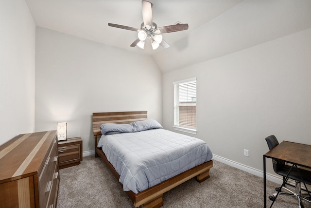 19219 Spotted Bass Ln, Cypress, TX 77433 - carpeted bedroom featuring lofted ceiling and ceiling fan