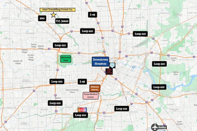 4663 Trembling Forest Ln, Houston, TX 77092 - map of property / related area