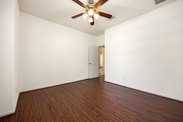 6230 Ledger Ln, Missouri City, TX 77459 - unfurnished room with dark wood-type flooring and a ceiling fan