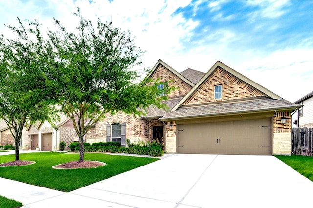 3411 Brampton Island Dr, Katy, TX 77494 - view of front of property featuring brick siding, an attached garage, concrete driveway, and roof with shingles