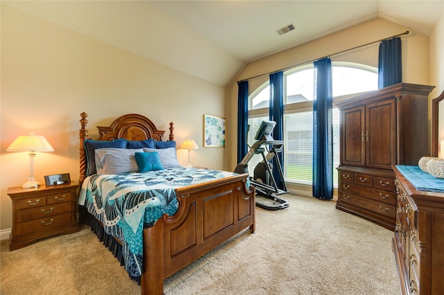 3411 Brampton Island Dr, Katy, TX 77494 - bedroom featuring light carpet and lofted ceiling