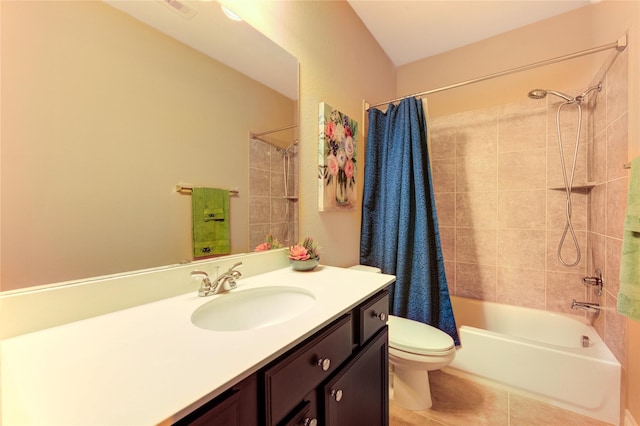 3411 Brampton Island Dr, Katy, TX 77494 - bathroom featuring tile patterned floors, vanity, and shower / tub combo