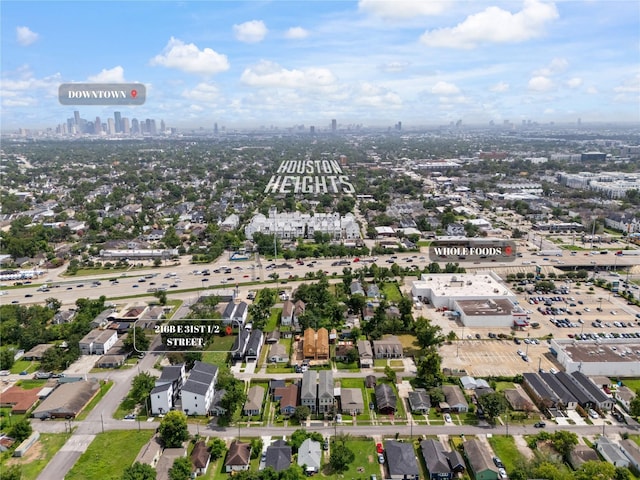 216 E 31st 1/2 St Unit B, Houston, TX 77018 - aerial overview of property's location with nearby urban area