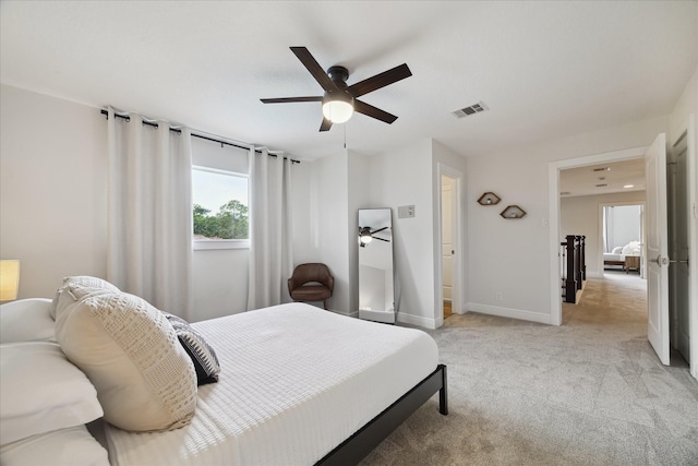1802 Cedar Creek Ct, Houston, TX 77077 - bedroom with light carpet and ceiling fan