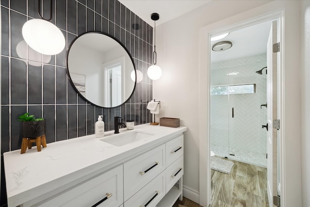 1802 Cedar Creek Ct, Houston, TX 77077 - bathroom featuring vanity and a stall shower