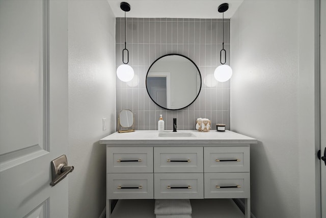 1802 Cedar Creek Ct, Houston, TX 77077 - bathroom with tasteful backsplash and vanity
