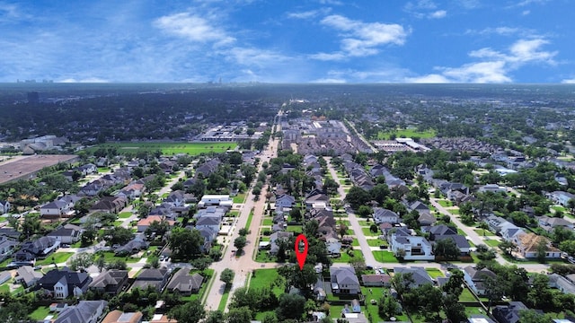 1404 Aldrich St, Houston, TX 77055 - aerial overview of property's location featuring nearby suburban area