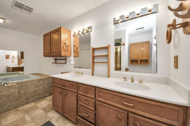 1404 Aldrich St, Houston, TX 77055 - bathroom with double vanity and a bath