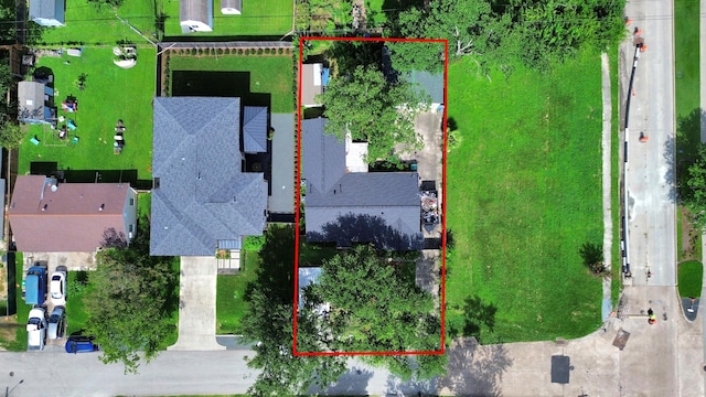 1404 Aldrich St, Houston, TX 77055 - aerial view of property's location with property parcel outlined