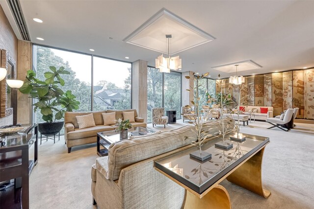 49 Briar Hollow Ln Unit 702, Houston, TX 77027 - carpeted living area with a wall of windows