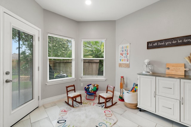 23803 Spring Way Dr, Spring, TX 77373 - sitting room with light tile patterned floors and baseboards