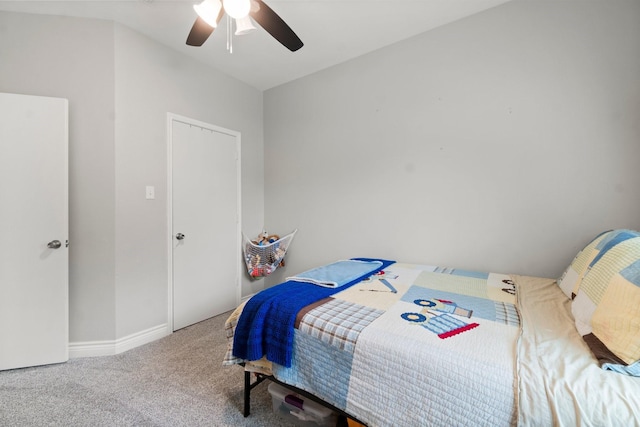 23803 Spring Way Dr, Spring, TX 77373 - carpeted bedroom with baseboards and a ceiling fan
