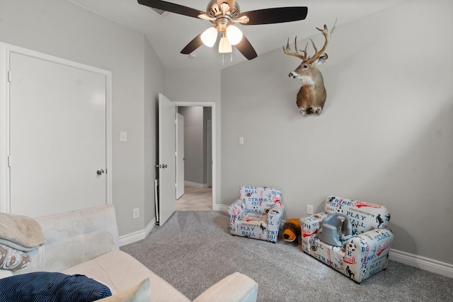 23803 Spring Way Dr, Spring, TX 77373 - game room featuring ceiling fan and carpet