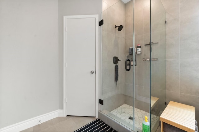 23803 Spring Way Dr, Spring, TX 77373 - bathroom with a shower stall and tile patterned flooring