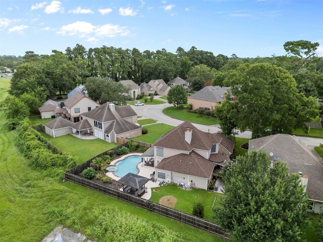 19511 Oak Station Dr, Humble, TX 77346 - aerial view of residential area with a pool area