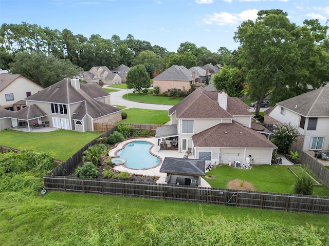 19511 Oak Station Dr, Humble, TX 77346 - aerial perspective of suburban area with a pool area