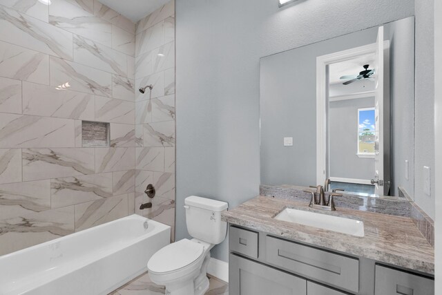 2811 Wichita St, Houston, TX 77004 - full bath with vanity, shower / washtub combination, and ceiling fan