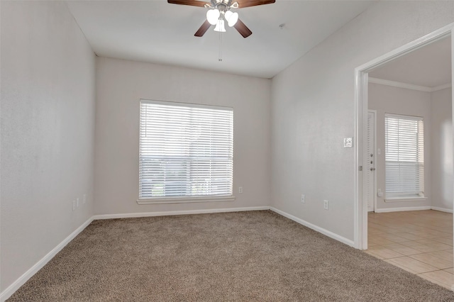 1330 Old Spanish Trl Unit 5106, Houston, TX 77054 - unfurnished room with light carpet, ceiling fan, and light tile patterned floors