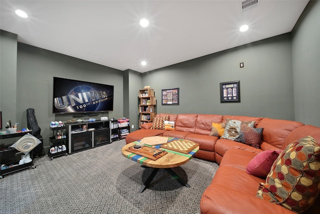 1353 Chantilly Ln, Houston, TX 77018 - living area featuring recessed lighting and carpet floors