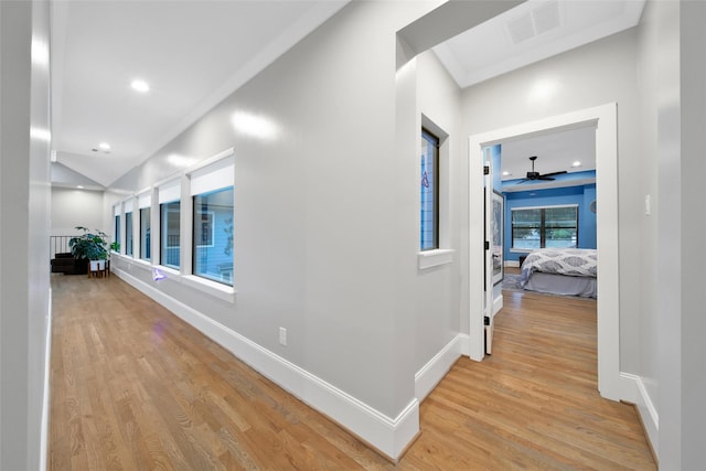 1353 Chantilly Ln, Houston, TX 77018 - hall featuring light wood-type flooring and recessed lighting