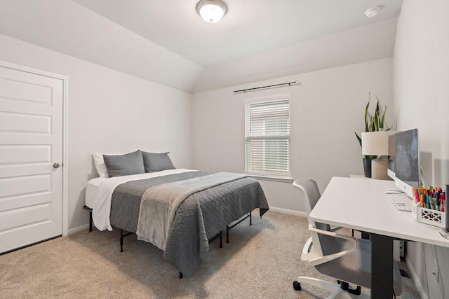 6023 Dovetail Cliff Ct, Katy, TX 77493 - bedroom featuring carpet, a desk, and lofted ceiling
