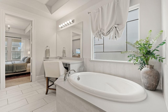 6023 Dovetail Cliff Ct, Katy, TX 77493 - full bath featuring a bath, connected bathroom, and vanity