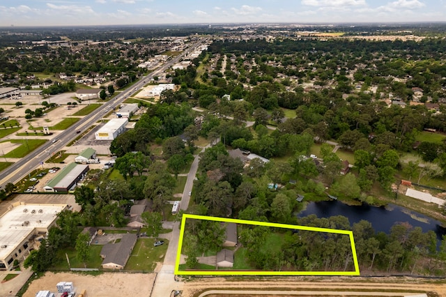 2902 Rainwood St, Spring, TX 77388 - aerial view of property's location featuring a nearby body of water and property boundaries highlighted