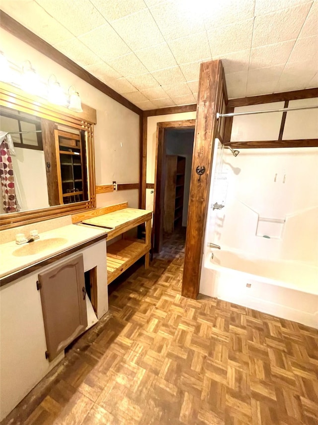 206 E Rogers St, Ganado, TX 77962 - bathroom featuring vanity and shower / tub combo with curtain