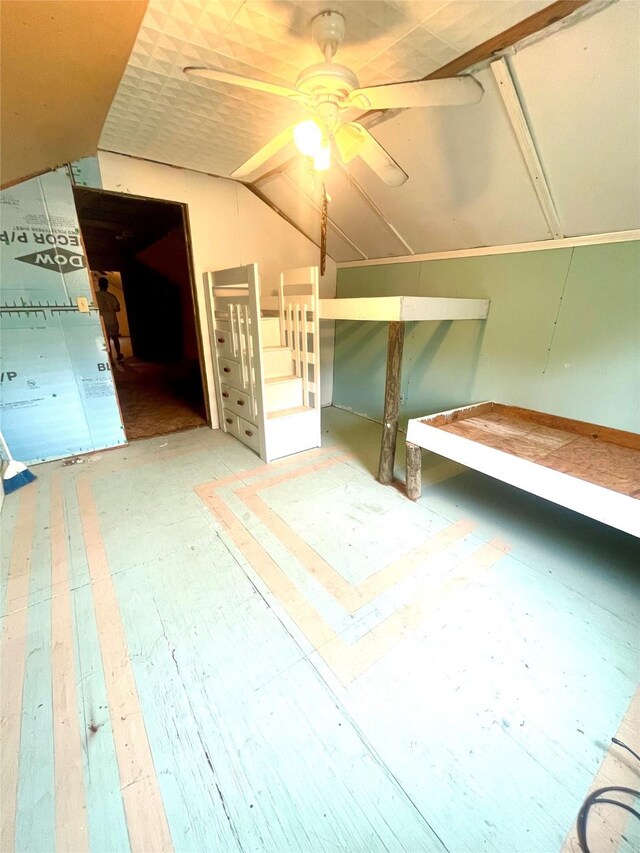 206 E Rogers St, Ganado, TX 77962 - bonus room featuring ceiling fan and lofted ceiling