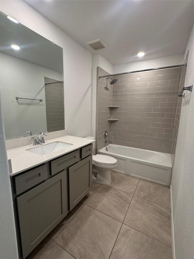 214 Fulton Station Dr, Houston, TX 77009 - bathroom featuring tile patterned floors, vanity, and  shower combination