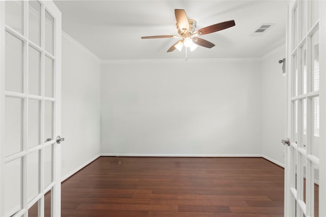 18910 Casper Dr, Spring, TX 77373 - unfurnished room featuring wood finished floors, ceiling fan, and crown molding
