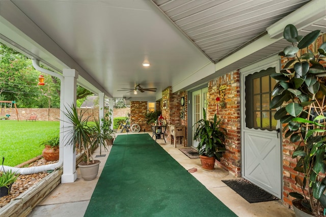 18910 Casper Dr, Spring, TX 77373 - view of patio / terrace featuring a ceiling fan
