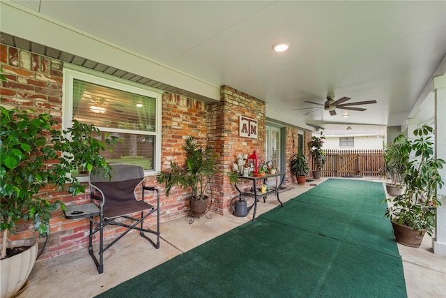 18910 Casper Dr, Spring, TX 77373 - covered porch with a ceiling fan