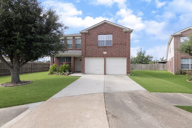 14903 Sugar Sweet Dr, Sugar Land, TX 77498 - traditional-style house with brick siding, an attached garage, and driveway