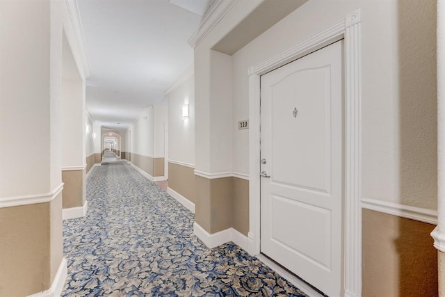 1711 Old Spanish Trl Unit 110, Houston, TX 77054 - corridor featuring carpet and ornamental molding