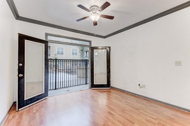 1711 Old Spanish Trl Unit 110, Houston, TX 77054 - unfurnished room featuring ceiling fan, wood finished floors, and ornamental molding