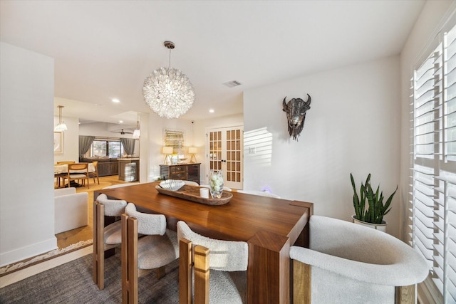 2022 Chaparral Dr, Houston, TX 77043 - dining space featuring a chandelier and recessed lighting