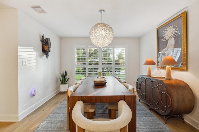 2022 Chaparral Dr, Houston, TX 77043 - dining room featuring light wood finished floors and a chandelier