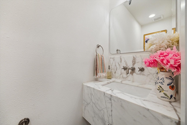 2022 Chaparral Dr, Houston, TX 77043 - bathroom with vanity and backsplash