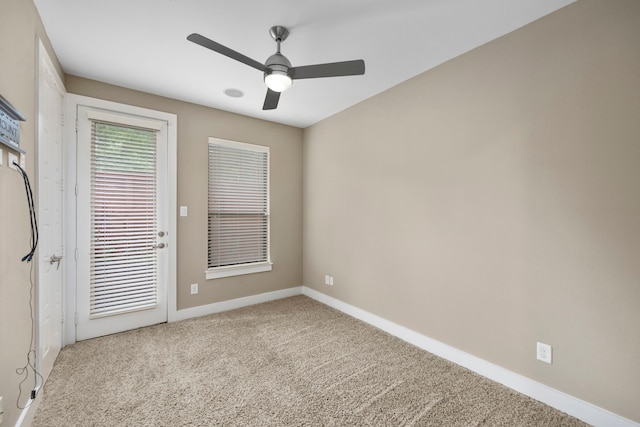 1801 Radcliffe St, Houston, TX 77007 - empty room featuring ceiling fan and carpet